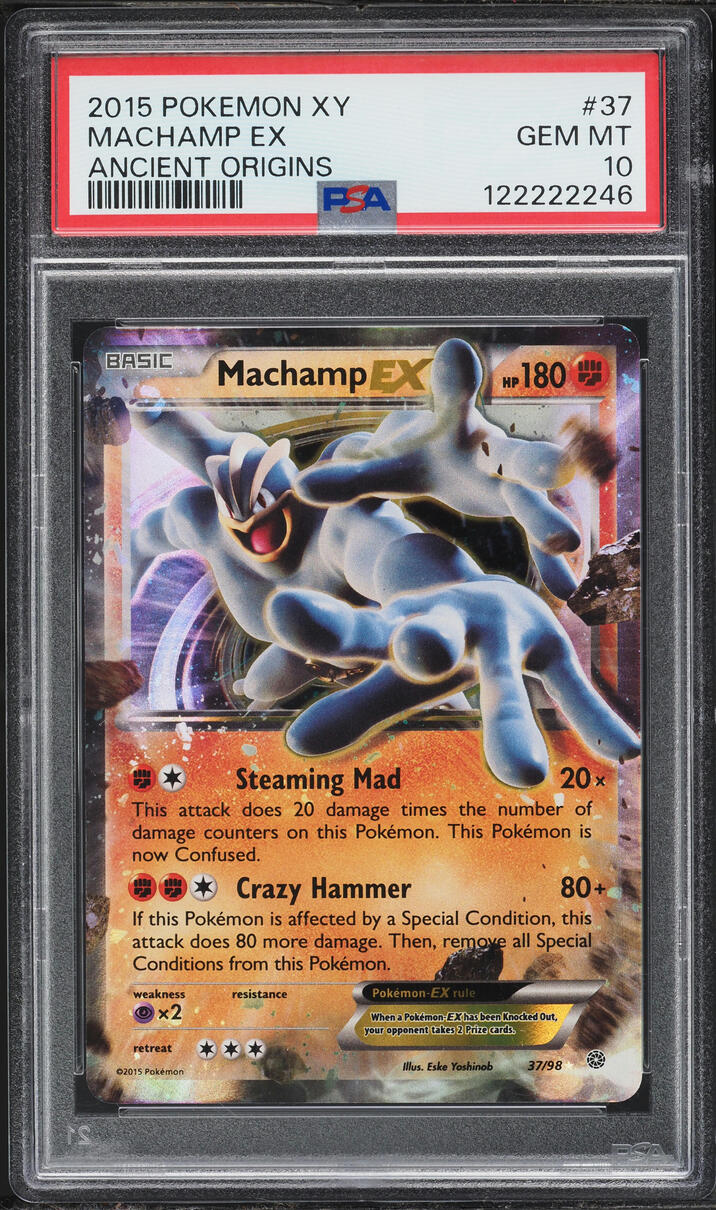 2015 Pokemon XY Ancient Origins Machamp EX #37 PSA 10 GEM MINT