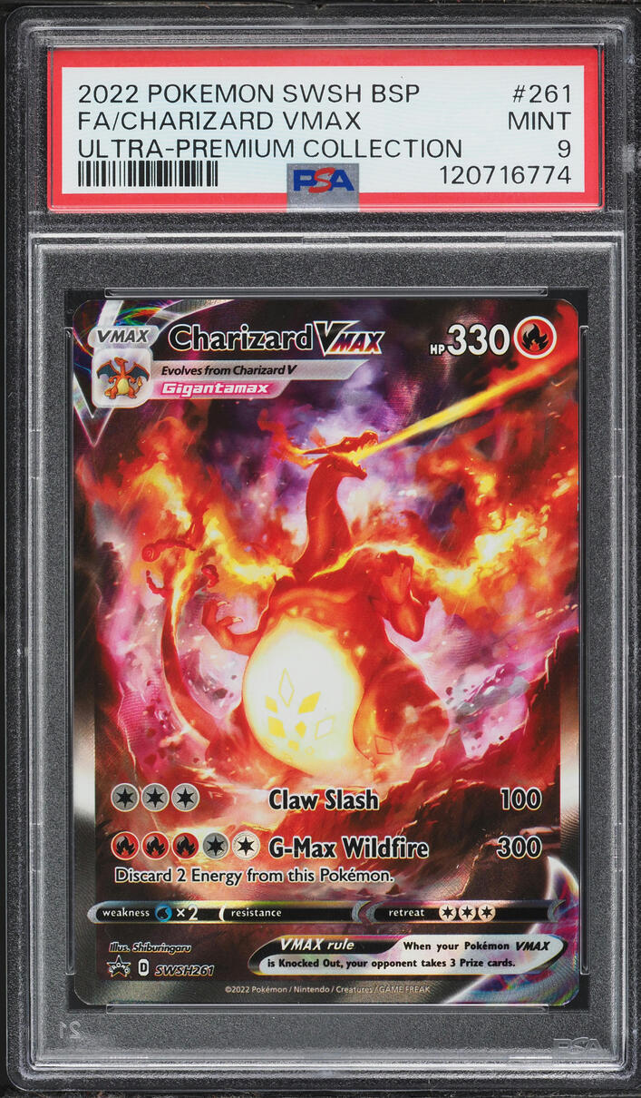 2022 Pokemon Sword & Shield Promo Ultra Premium Full Art Charizard VMAX #SWSH261 PSA 9 MINT