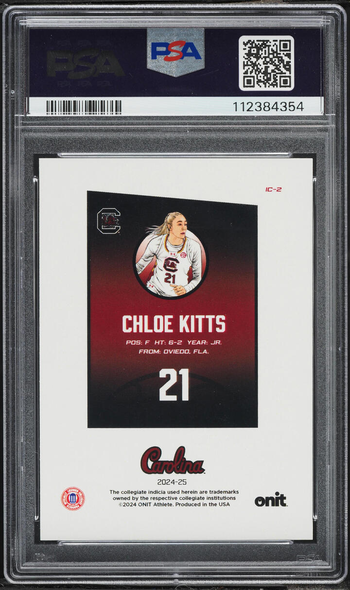 2024 Onit University Of South Carolina NIL Icon Chloe Kitts ROOKIE #IC-2 PSA 8 NM-MT