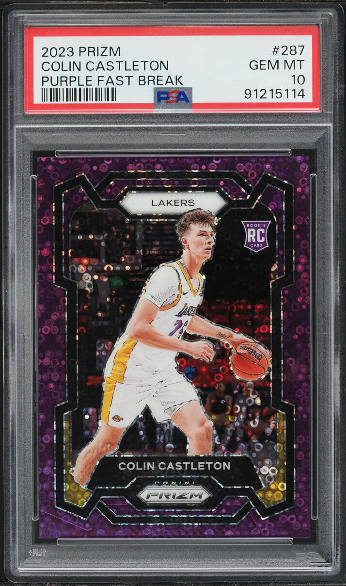 2023 Panini Prizm Purple Fast Break Colin Castleton ROOKIE /75 #287 PSA 10 GEM MINT