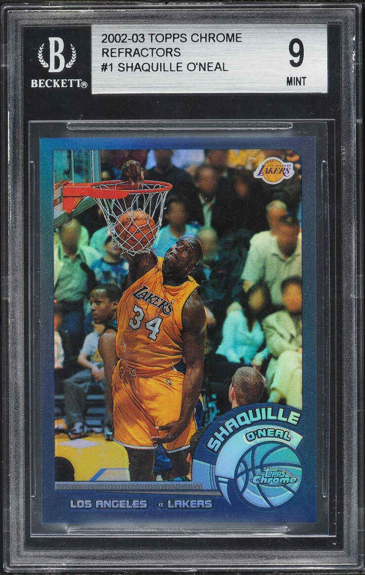 2002 Topps Chrome Refractor Shaquille O'Neal #1 BGS 9 MINT