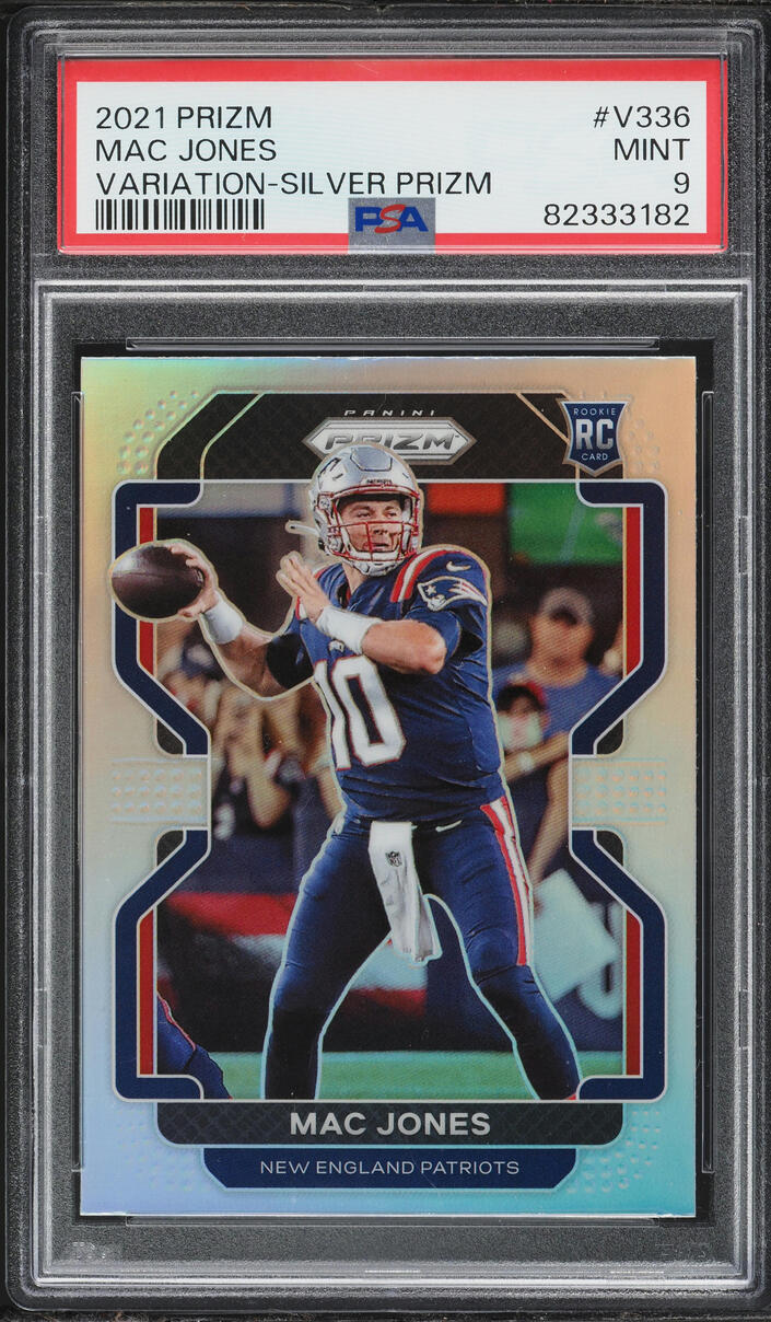 2021 Panini Prizm Variation Silver Mac Jones ROOKIE #V-336 PSA 9 MINT
