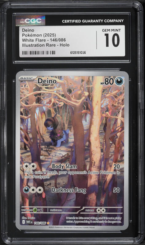 2025 Pokemon Scarlet & Violet White Flare IR Deino #146 CGC 10 GEM MINT