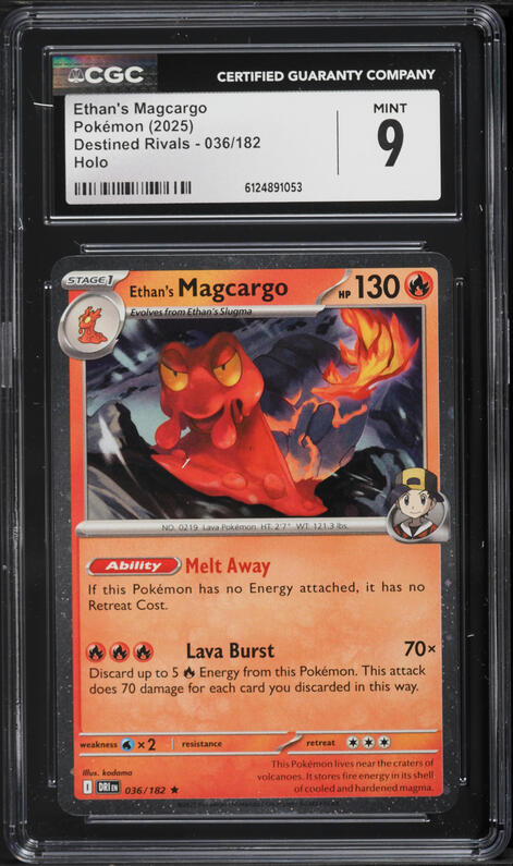pokemon card magcargo 035 SWSH08 Fusion Strike Colorless Retreat Cost Magcargo (Space-Time Smackdown #26/208, 2-Diamonds)
