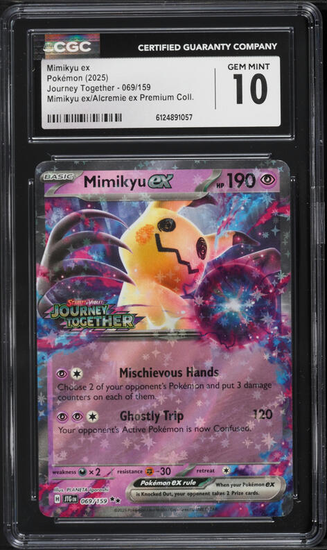 2025 Pokemon SV Journey Together Alcremie Ex Premium Coll. Holo Mimikyu ex #69 CGC 10 GEM MINT