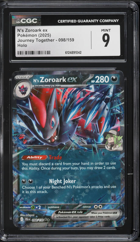 2025 Pokemon Scarlet & Violet Journey Together Holo N's Zoroark ex #98 CGC 9 MINT