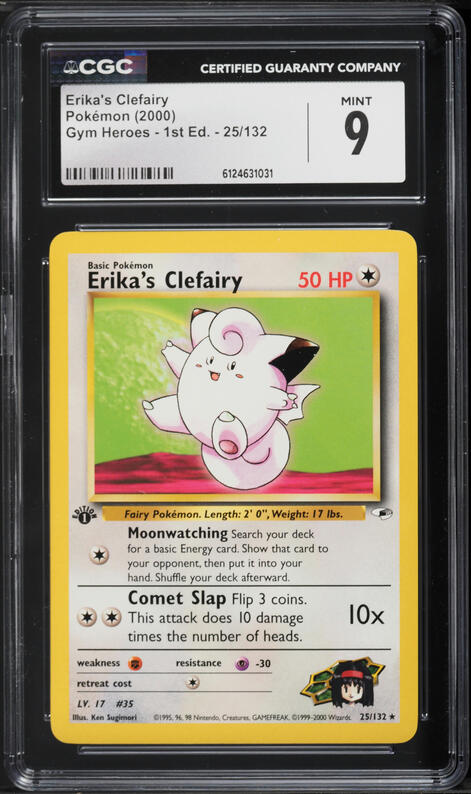 2000 Pokemon Gym Heroes 1st Edition Erika's Clefairy #25 CGC 9 MINT