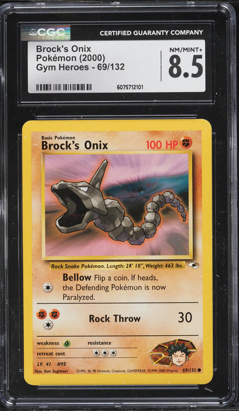 2000 Pokemon Gym Heroes 1st Edition Brock's Onix #69 CGC 9 MINT on Fanatics  Collect