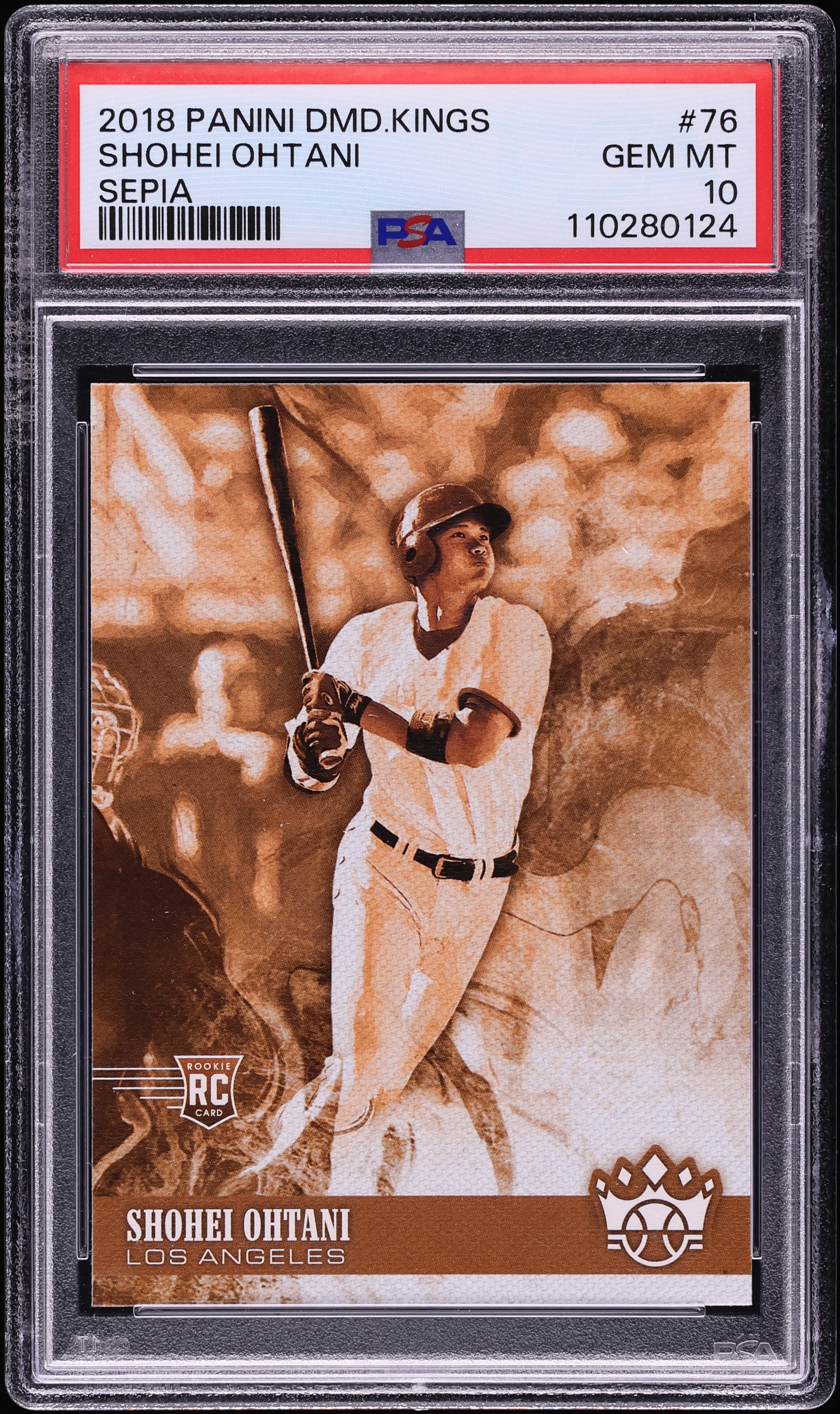 2018 Panini Diamond Kings Sepia Shohei Ohtani ROOKIE #76 PSA 10