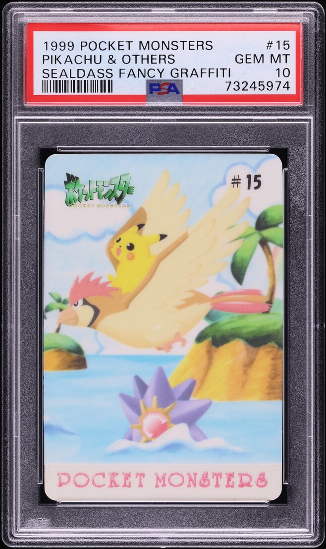 1999 Pokemon Japanese Sealdass Fancy Graffiti Pikachu & Others #15 PSA 10 GEM MINT