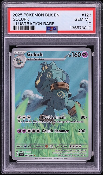 2025 Pokemon Scarlet & Violet Black Bolt IR Golurk #123 PSA 10 GEM MINT