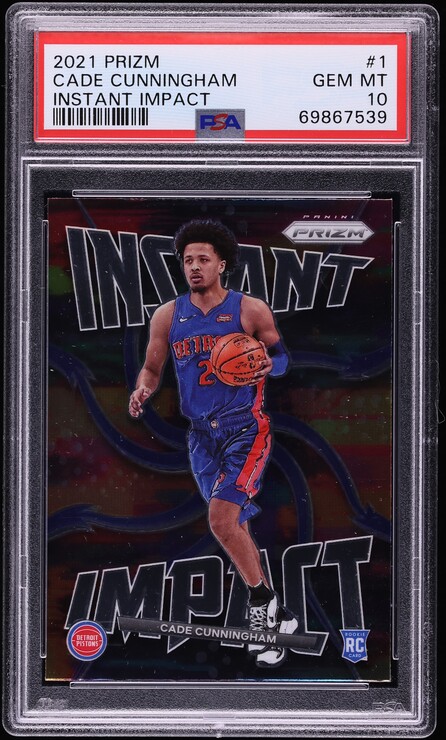 2021 Panini Prizm Instant Impact Cade Cunningham ROOKIE #1 PSA 10