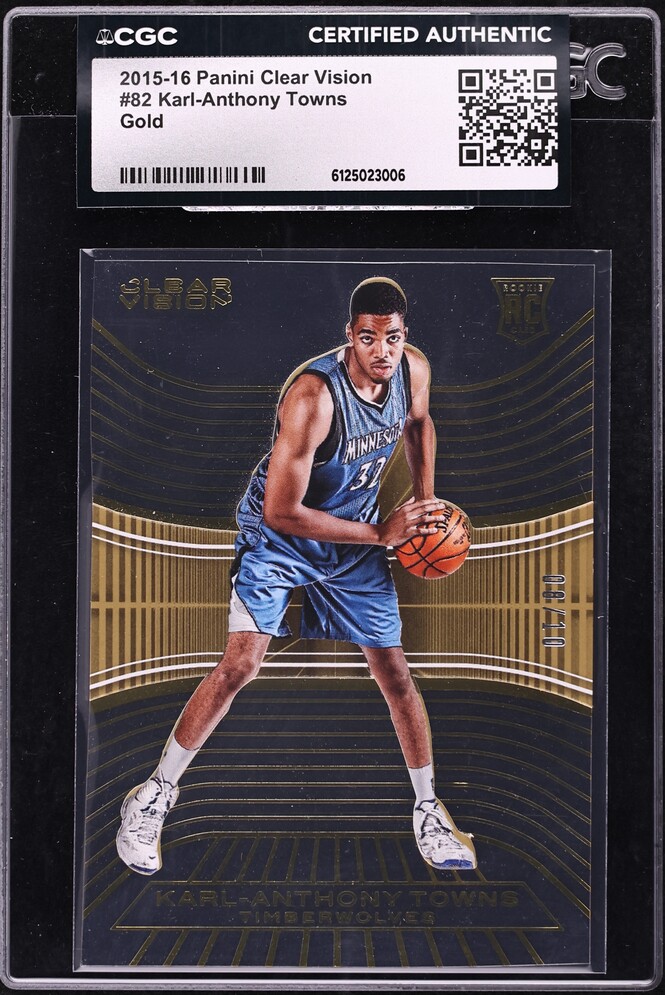 2015 Panini Clear Vision Gold Karl-Anthony Towns ROOKIE /10 #82 CGC AUTH