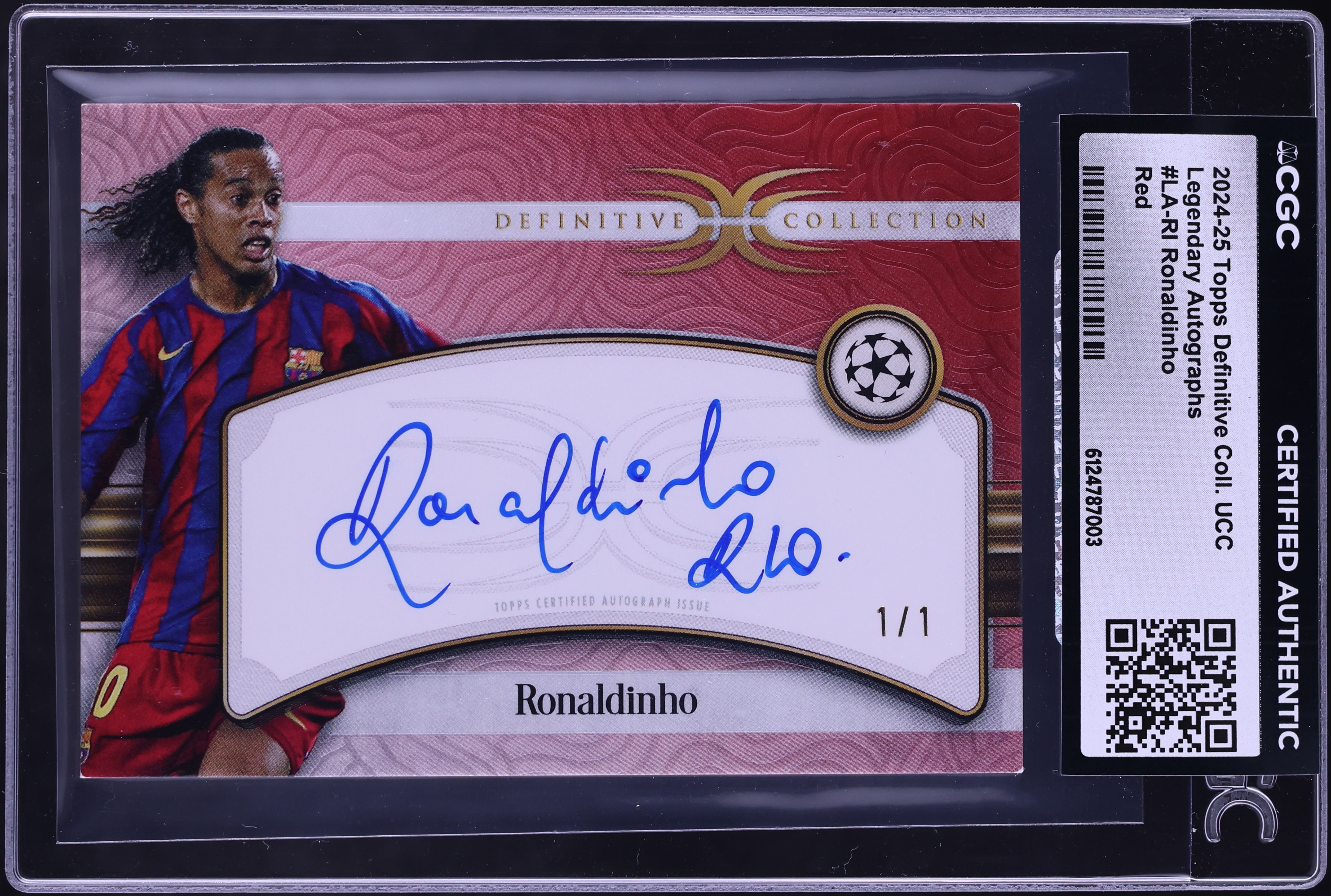 2024 Topps Definitive Collection UCC Legendary Red Ronaldinho AUTO