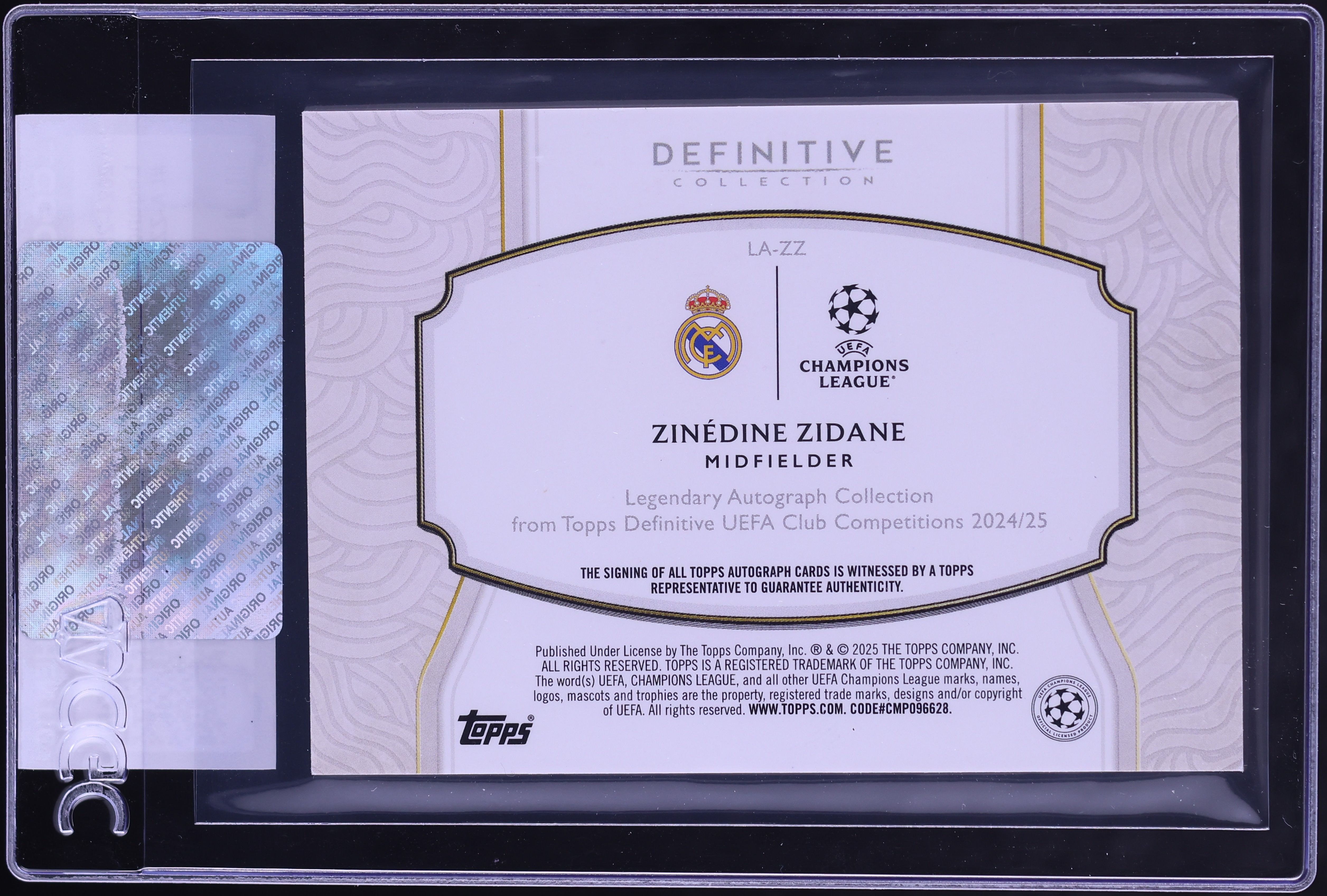 2024 Topps Definitive Collection UCC Legendary Zinedine Zidane
