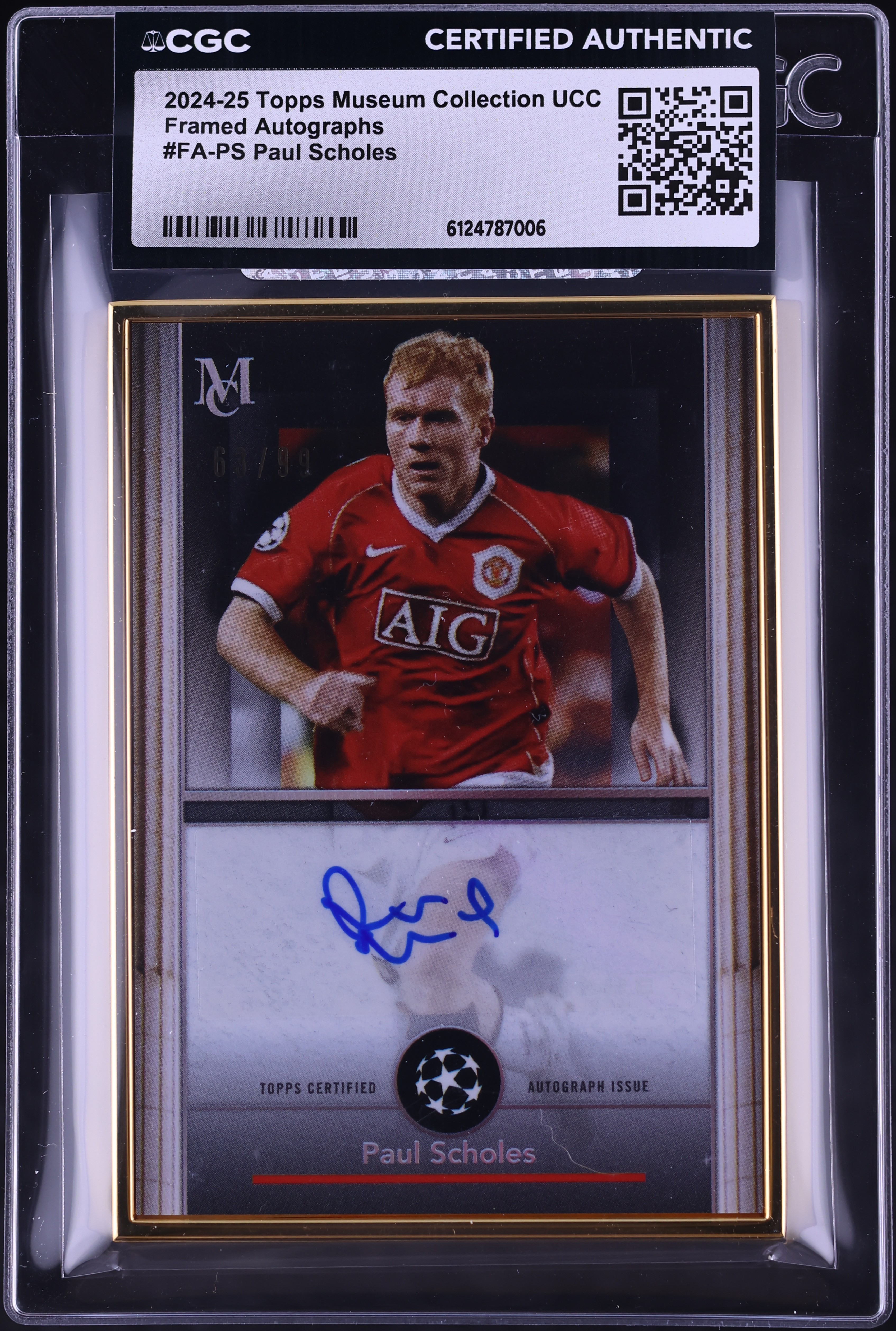 2024 Topps Museum Collection UCC Framed Paul Scholes AUTO /99 #FA