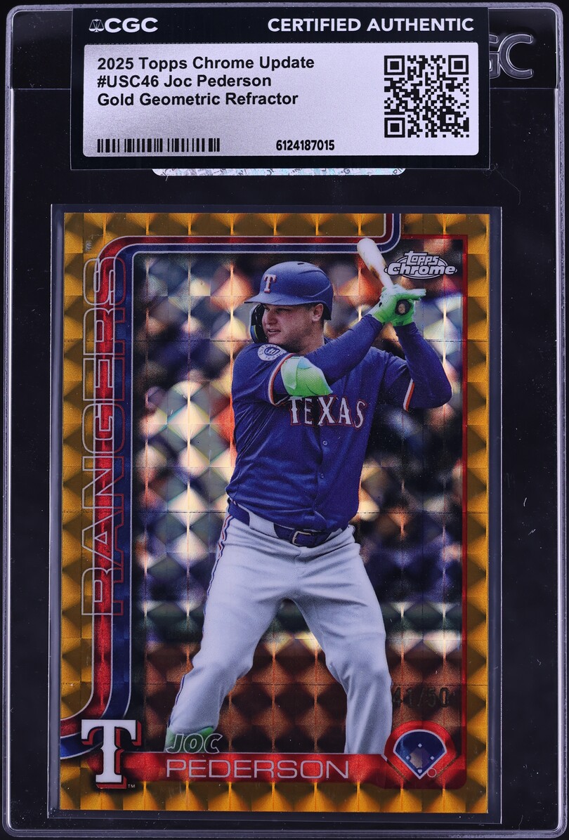 2025 Topps Chrome Update Gold Geometric Refractor Joc Pederson /50 #USC46 CGC AUTH