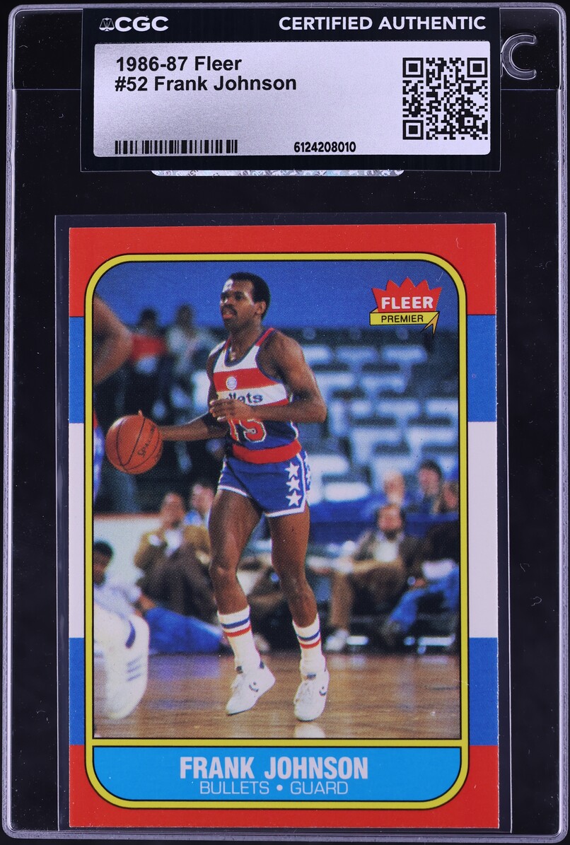 1986 Fleer Basketball Frank Johnson #52 CGC AUTH