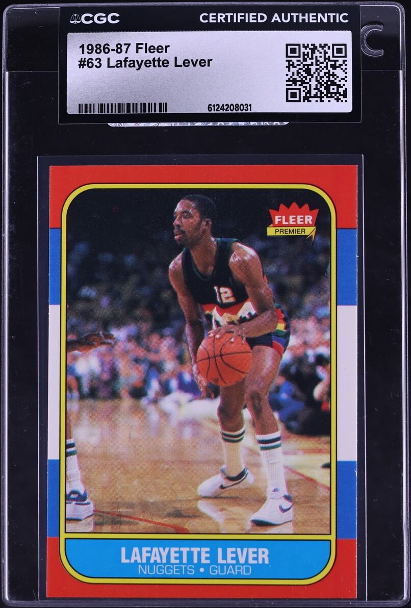1986 Fleer Basketball Lafayette Lever #63 CGC AUTH