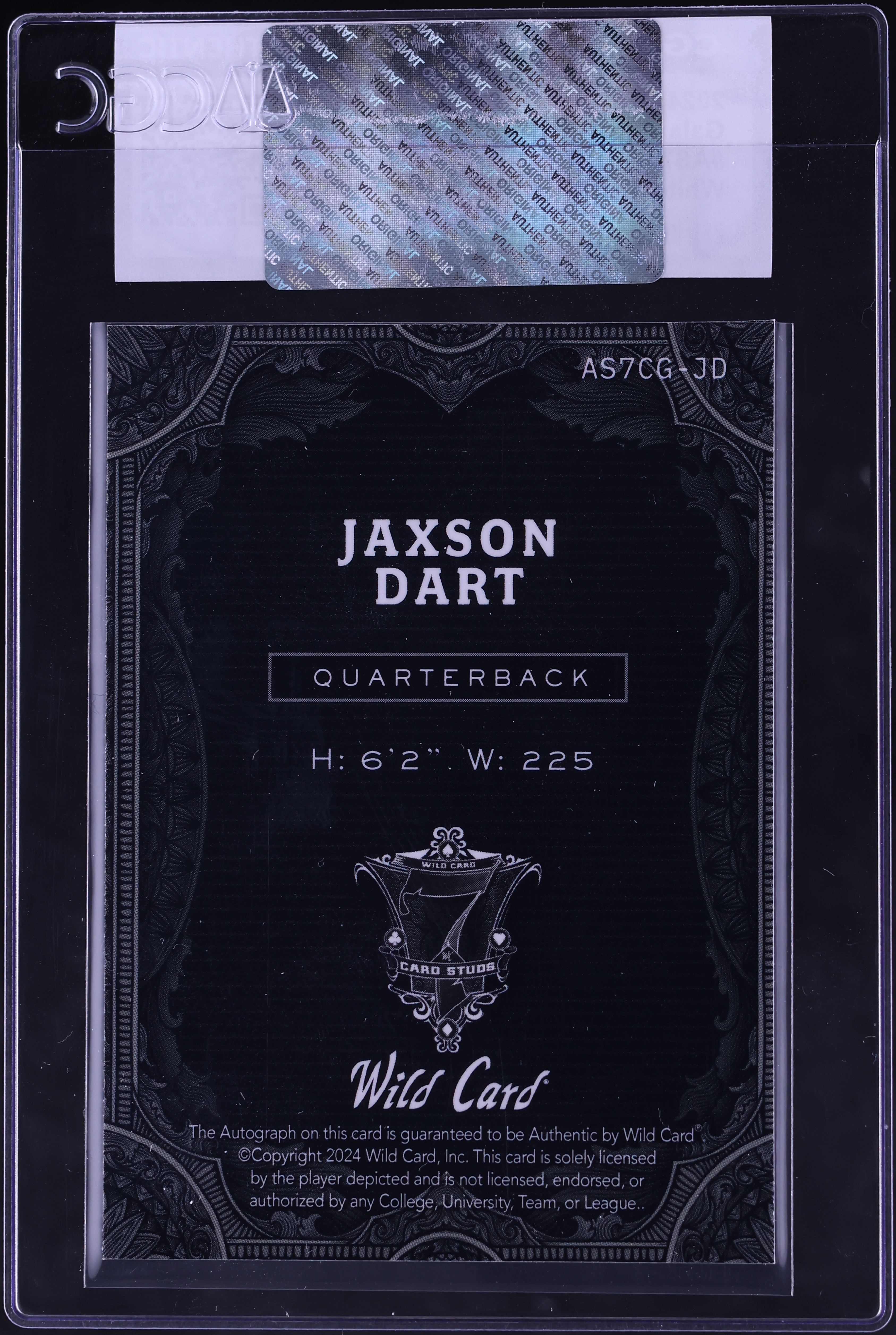 2024 Wild Card 7 Card Studs Galaxy Spades White Rainbow Jaxson