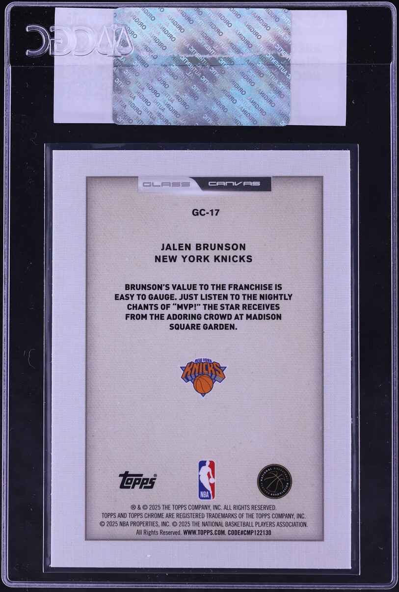 2025 Topps Chrome Glass Canvas Jalen Brunson #GC-17 CGC AUTH