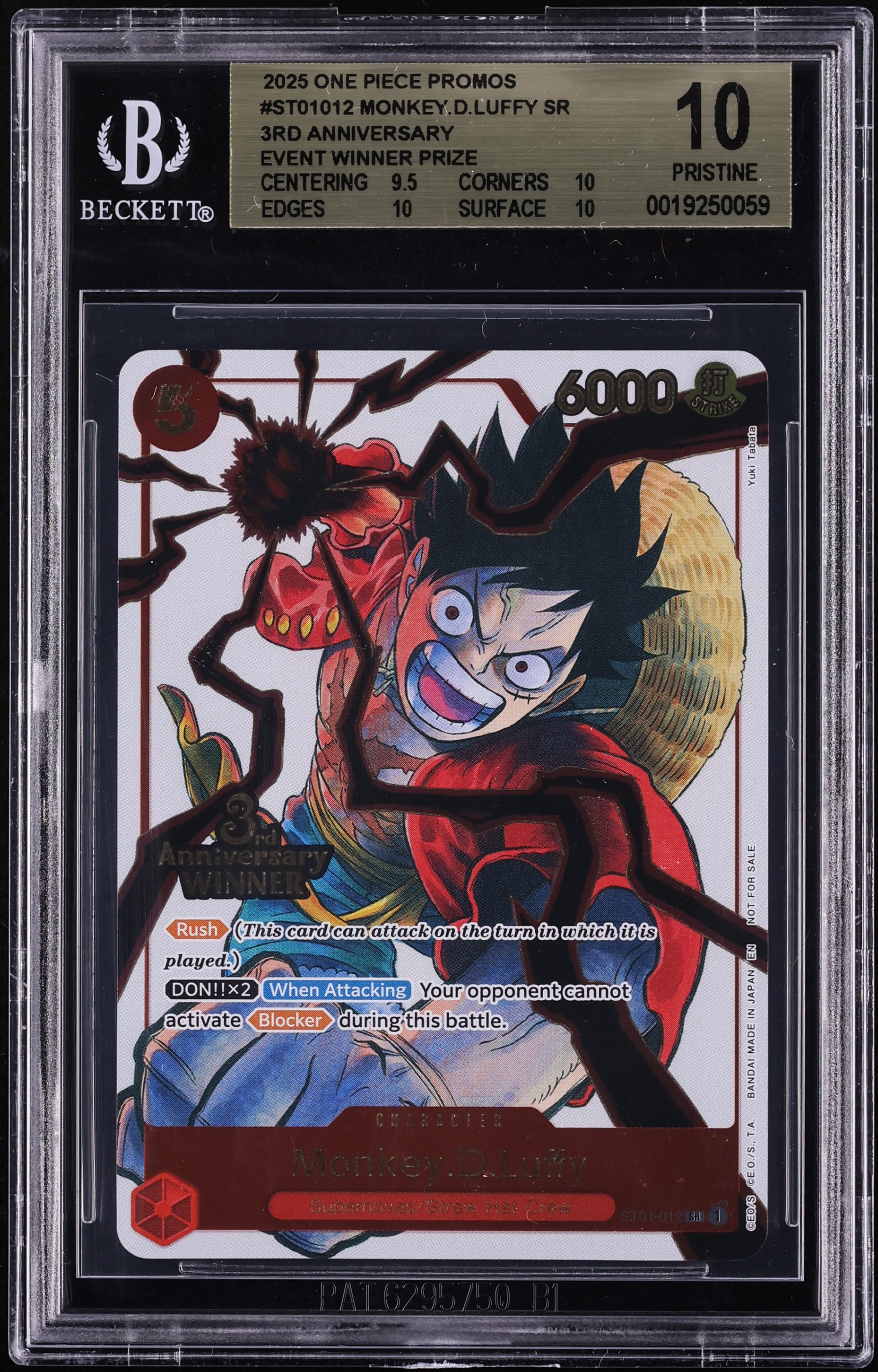 2025 One Piece Promos 3rd Anniversary Winner Monkey D. Luffy