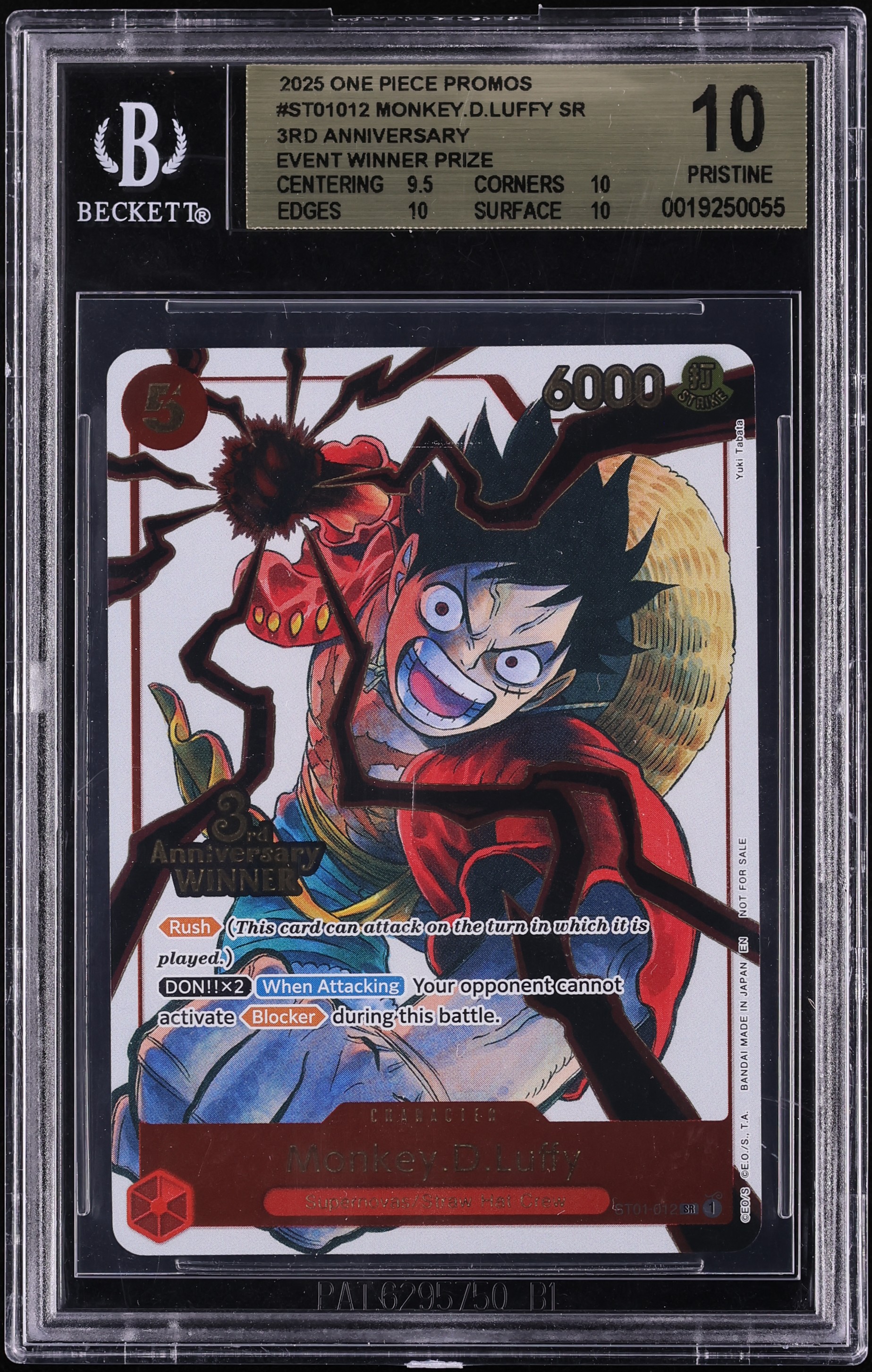 2025 One Piece Promos 3rd Anniversary Winner Monkey D. Luffy