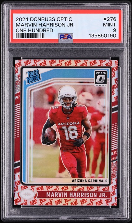 2024 Donruss Optic One Hundred Marvin Harrison Jr. ROOKIE #276 PSA 9 MINT