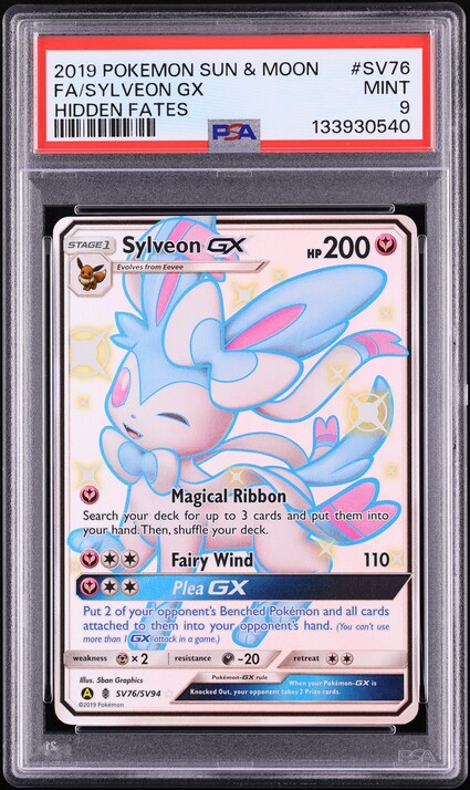 2019 Pokemon Sun & Moon Hidden Fates Shiny Vault Sylveon GX #SV76 PSA 9 MINT