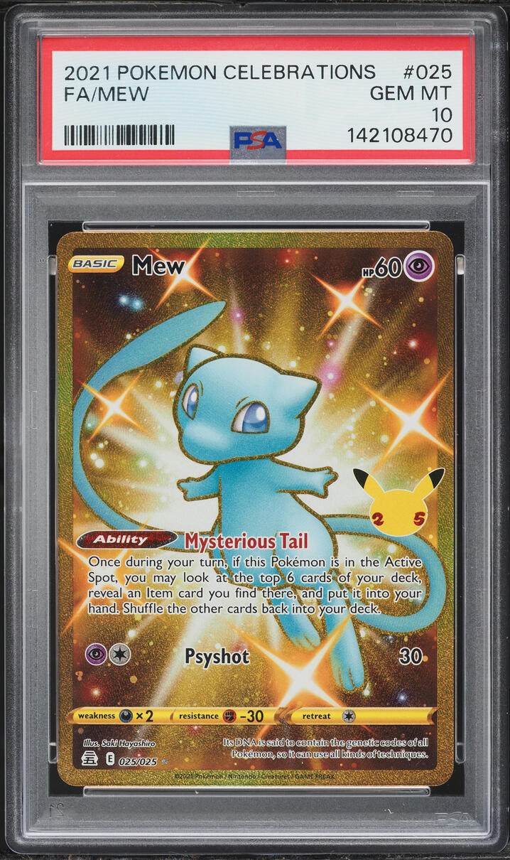 2021 Pokemon Sword & Shield Celebrations Gold Rare Mew #25 PSA 10 GEM MINT