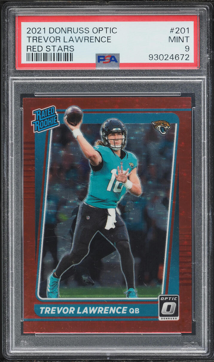 2021 Donruss Optic Red Stars Trevor Lawrence ROOKIE #201 PSA 9 MINT