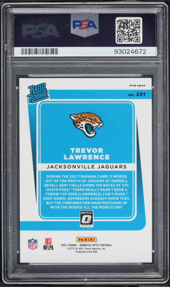 2021 Donruss Optic Red Stars Trevor Lawrence ROOKIE #201 PSA 9 MINT
