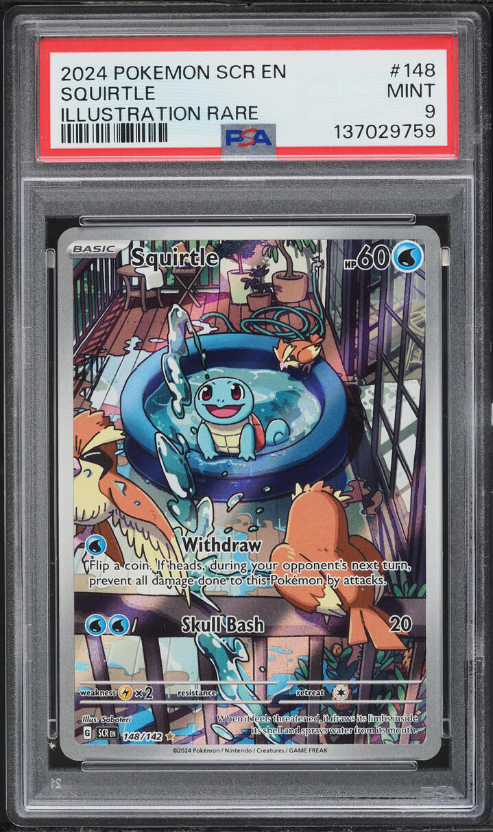 2024 Pokemon Scarlet & Violet Stellar Crown IR Squirtle #148 PSA 9 MINT