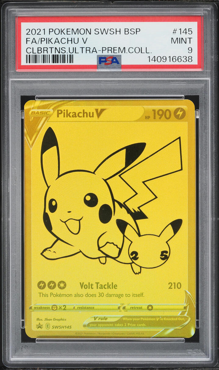 2021 Pokemon Sword & Shield Promo Ultra Premium Collection Full Art Pikachu V #145 PSA 9 MINT