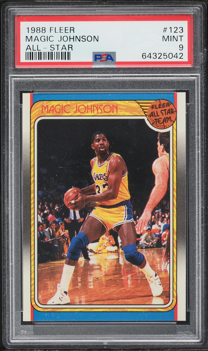 1988 Fleer Basketball Magic Johnson ALL-STAR #123 PSA 9 MINT