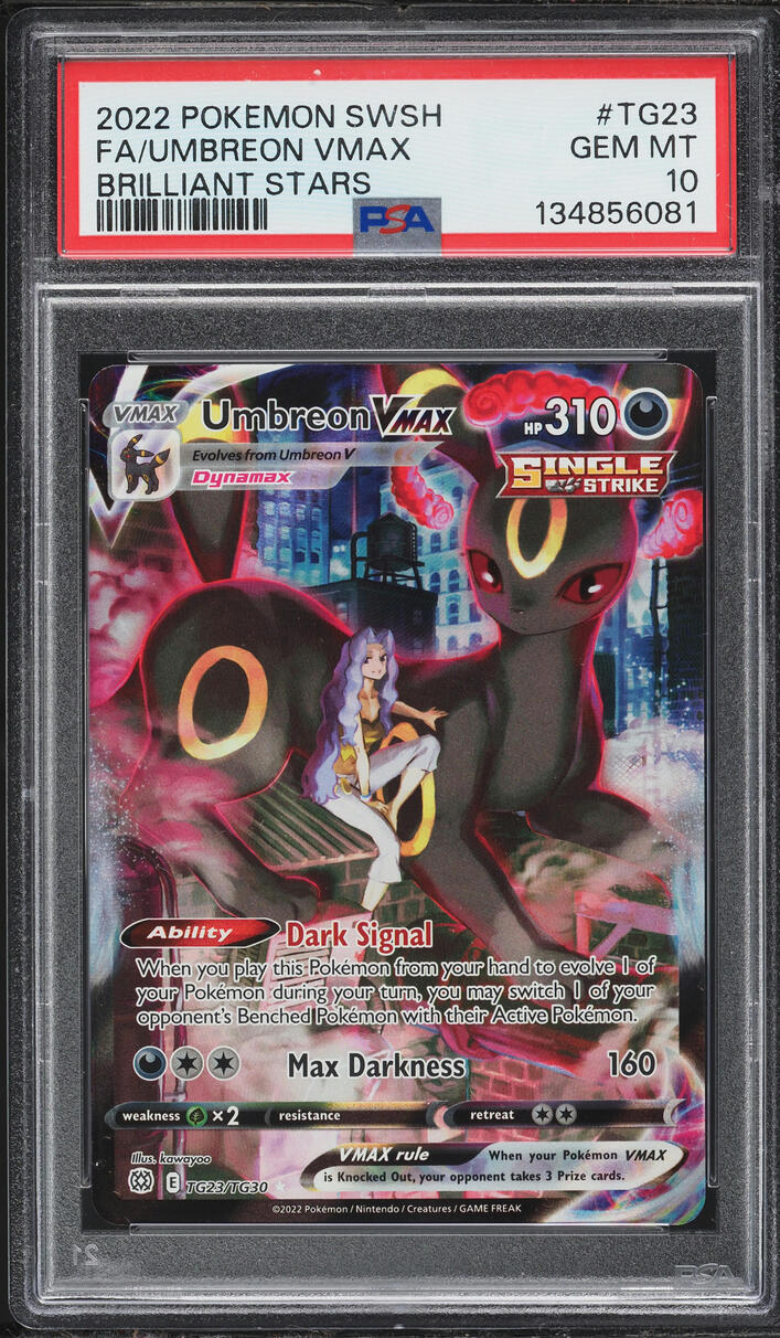 2022 Pokemon Sword & Shield Brilliant Stars CHR Umbreon VMAX #TG23 PSA 10 GEM MINT