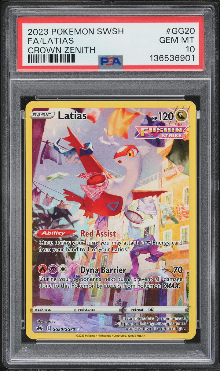 2023 Pokemon Sword & Shield Crown Zenith Full Art Latias #GG20 PSA 10 GEM MINT
