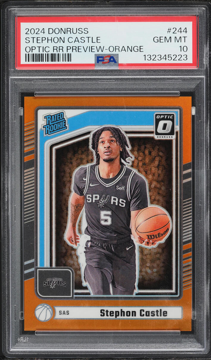 2024 Donruss Optic Preview Orange Stephon Castle ROOKIE /75 #244 PSA 10 GEM MINT