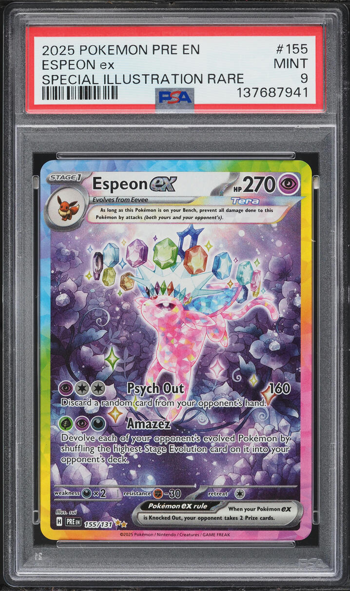2025 Pokemon Scarlet & Violet Prismatic Evolutions SIR Espeon EX #155 PSA 9 MINT