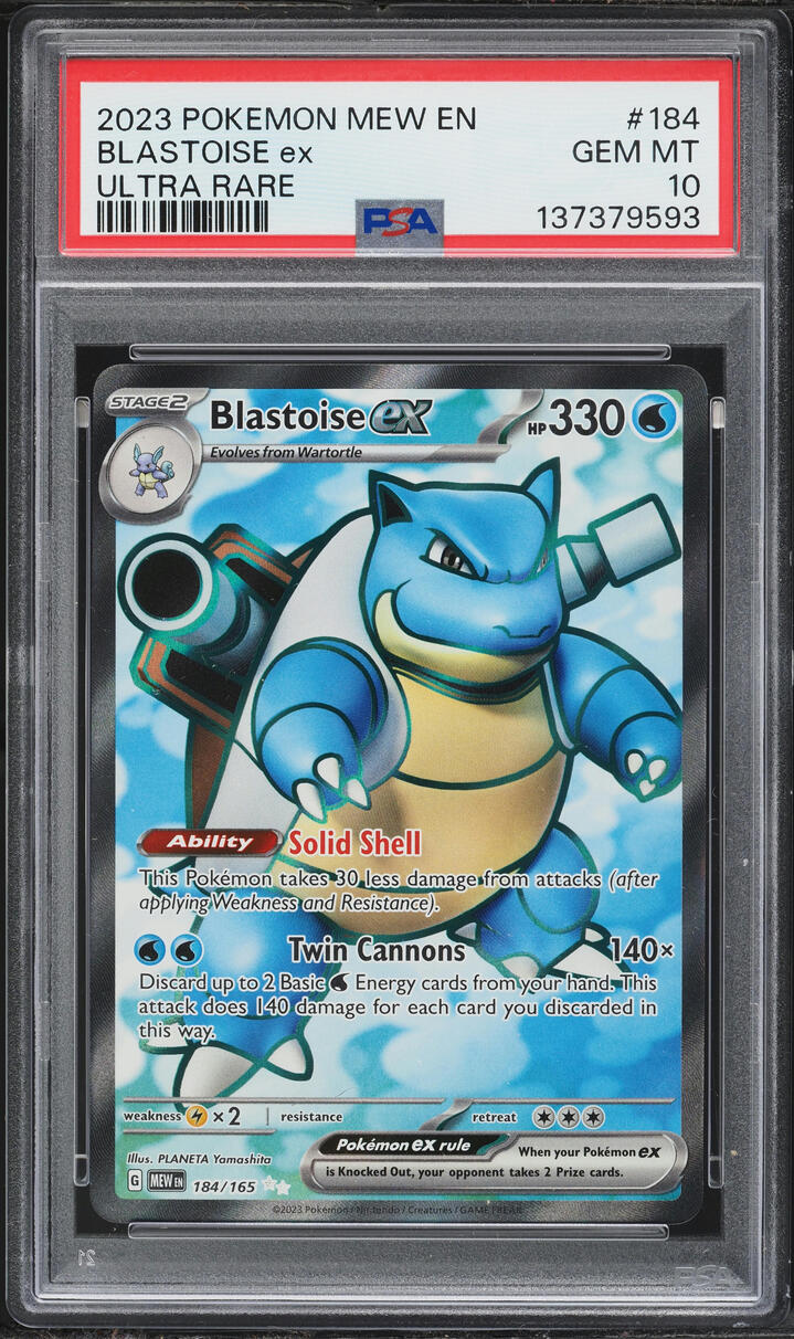 2023 Pokemon Scarlet & Violet 151 Full Art Blastoise Ex #184 PSA 10 GEM MINT
