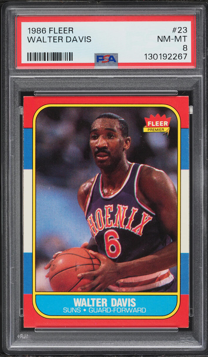 1986 Fleer Basketball Walter Davis #23 PSA 8 NM-MT