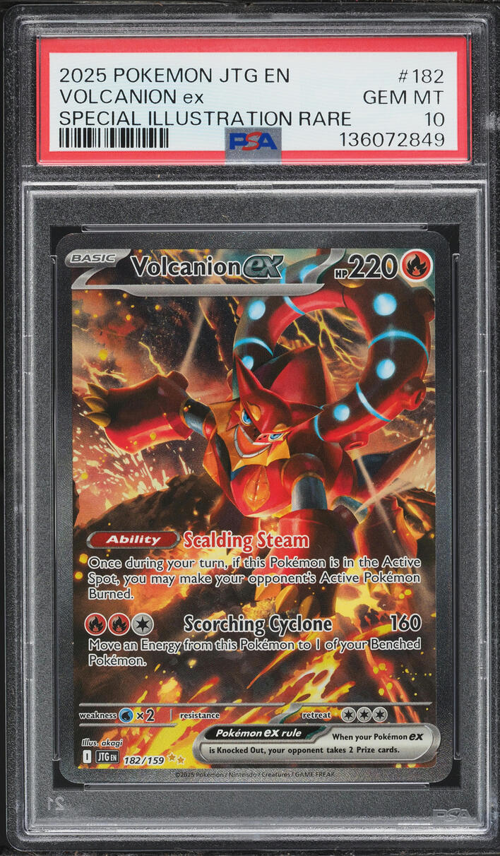 2025 Pokemon Scarlet & Violet Journey Together SIR Volcanion ex #182 PSA 10 GEM MINT