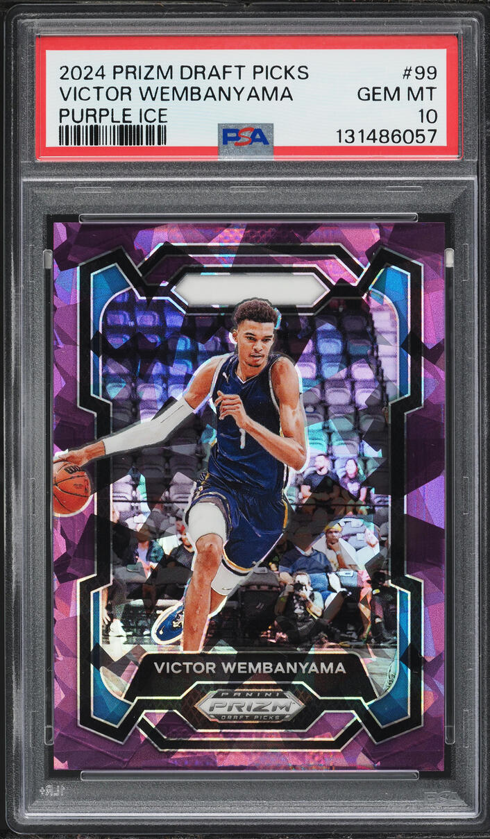 2024 Panini Prizm Draft Picks Purple Ice Victor Wembanyama ROOKIE /149 PSA 10 GEM MINT