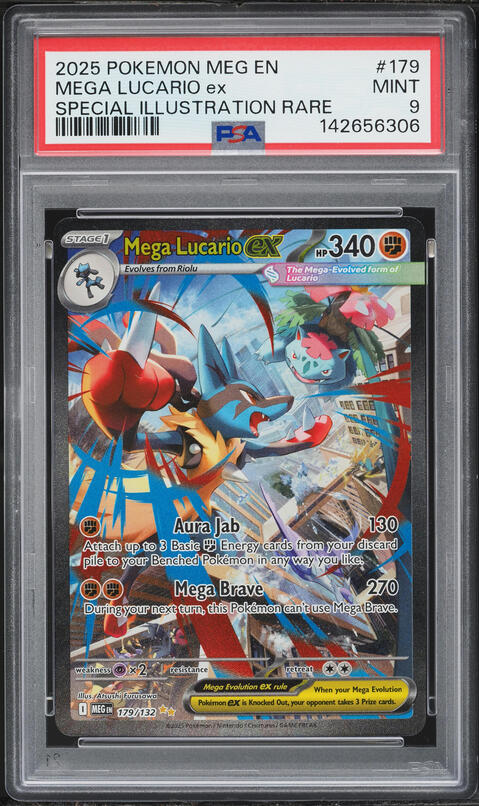 2025 Pokemon Japanese Mega Dream ex MA Mega Lucario EX #228 PSA 10