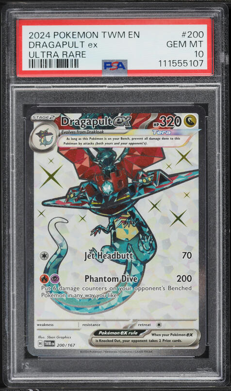 2024 Pokemon Scarlet & Violet Twilight Masquerade Full Art Dragapult ex #200 PSA 10 GEM MINT