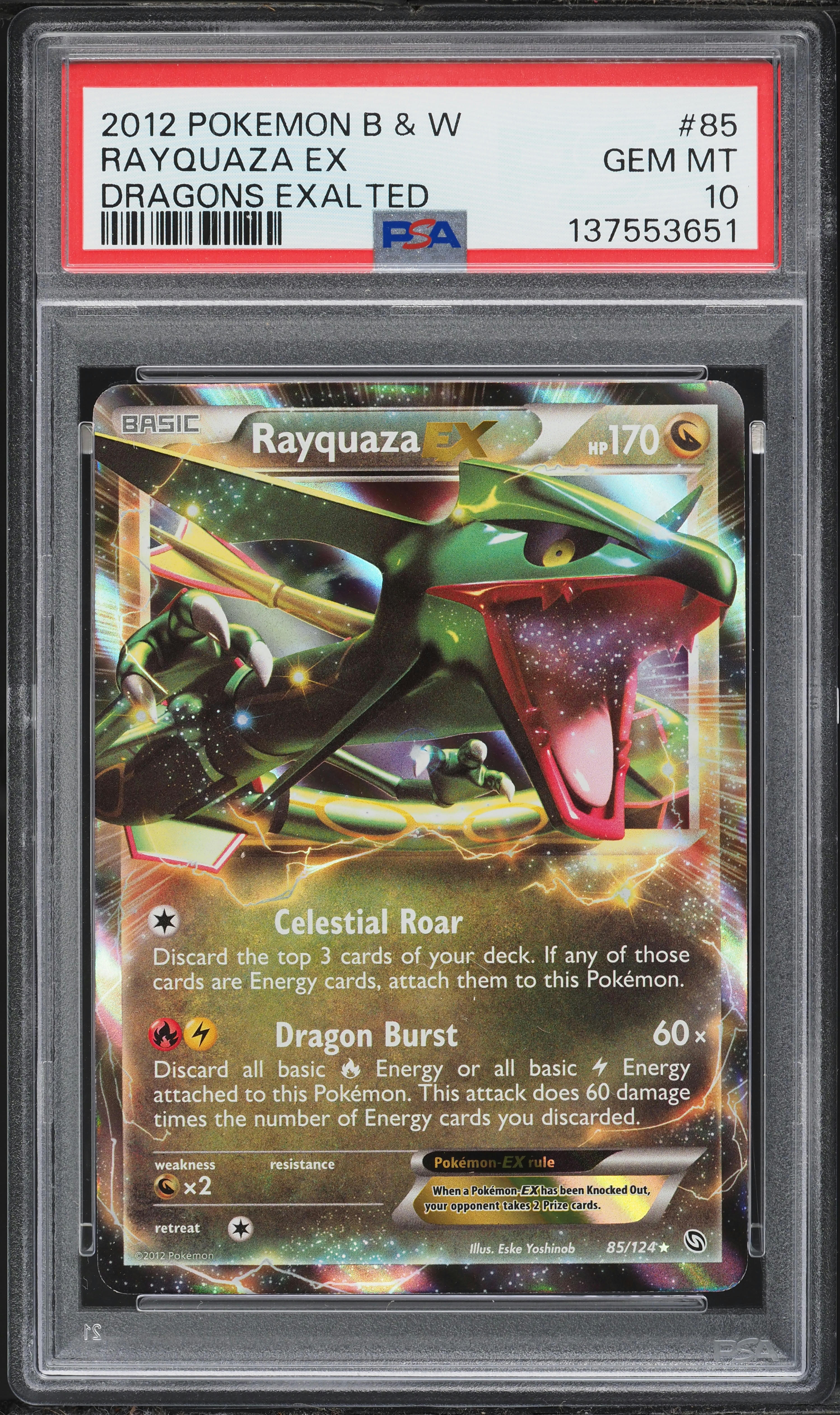 pokemon rayquaza ex card value Mega M Rayquaza EX 105/108 Roaring Skies Ultra Rare Full Art Holo Pokemon  Card