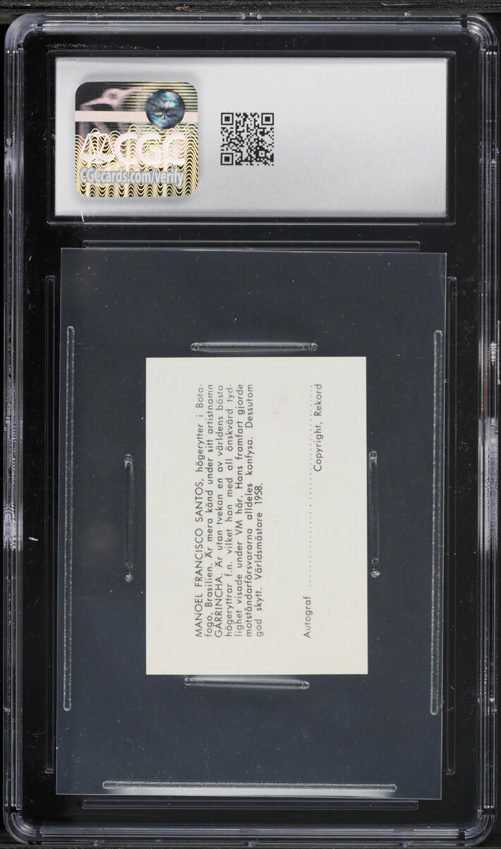 1958 Swedish Rekord Journal Garrincha Francisco Santos HAND CUT CGC 8.5 NM-MT+