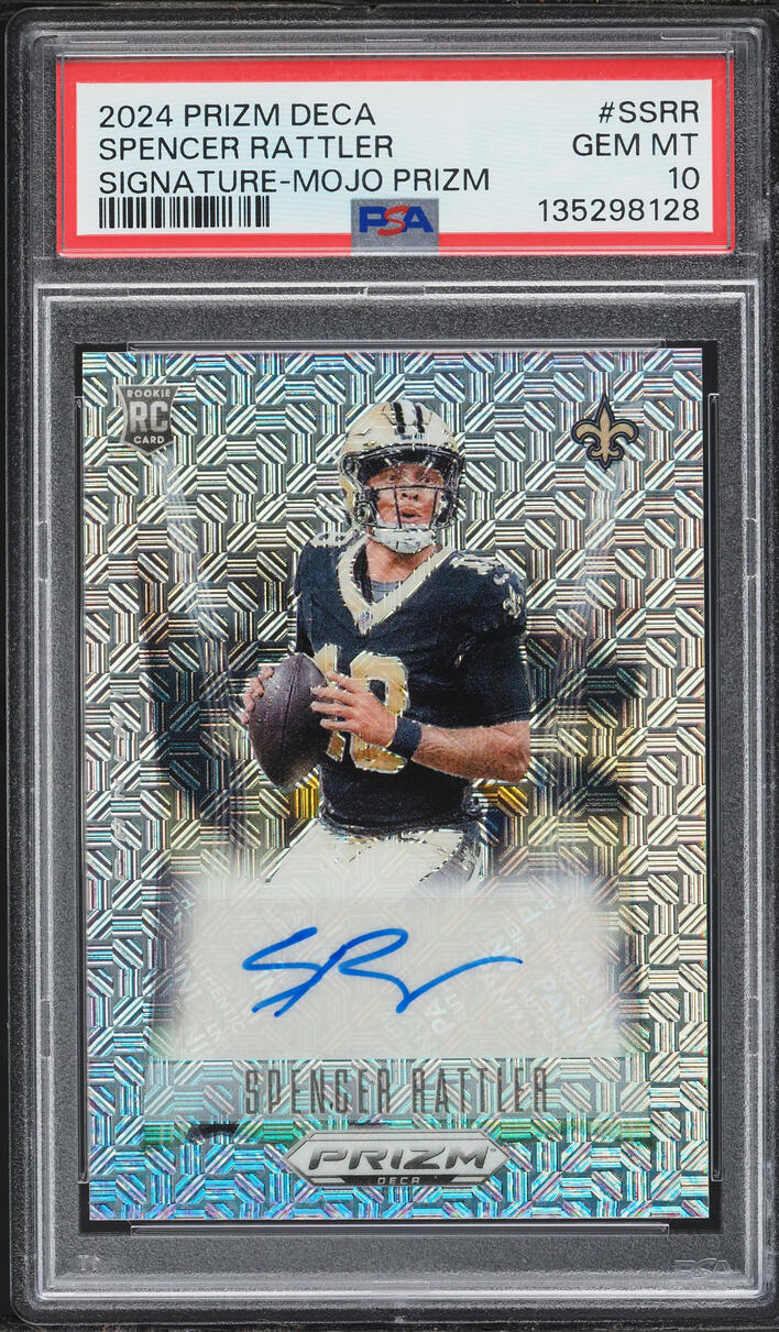 2024 Panini Prizm Deca Mojo Spencer Rattler ROOKIE AUTO /25 #S-SRR PSA 10 GEM MINT