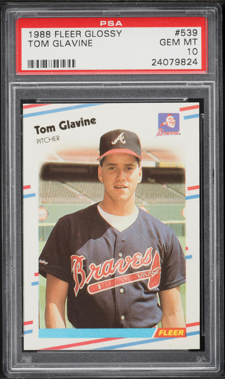 1988 Fleer Glossy Tom Glavine ROOKIE #539 PSA 10 GEM MINT