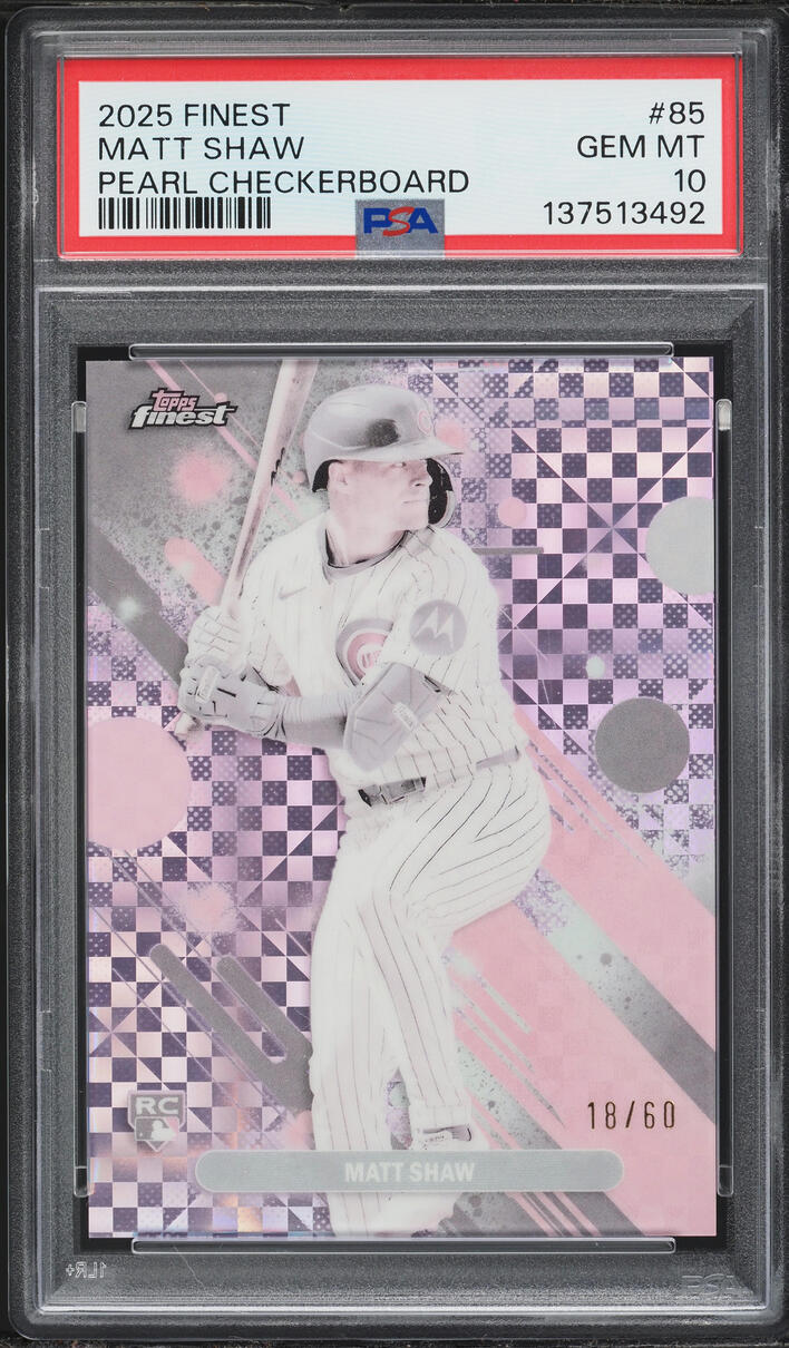 2025 Finest Pearl Checkerboard Matt Shaw ROOKIE /60 #85 PSA 10 GEM MINT